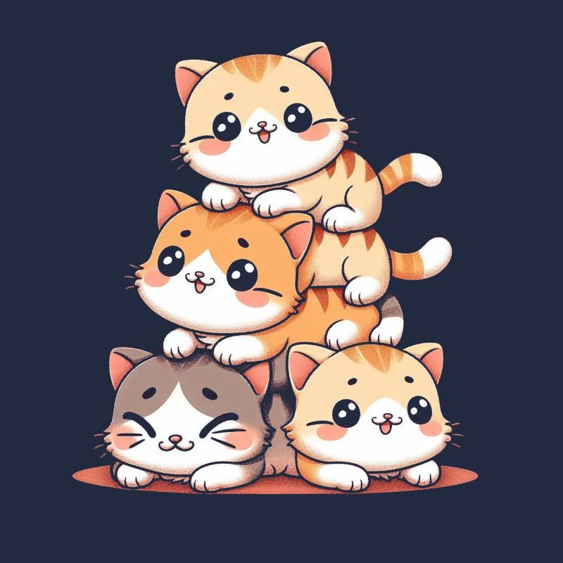Stack of Kitty Cats Stack Kawaii Meowtain Anime