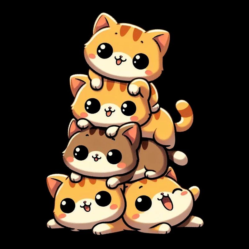 Stack of Kitty Cats Stack Kawaii Meowtain Anime
