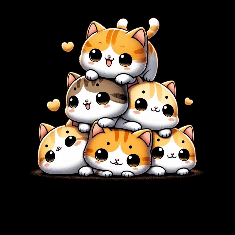 Stack of Kitty Cats Stack Kawaii Meowtain Anime