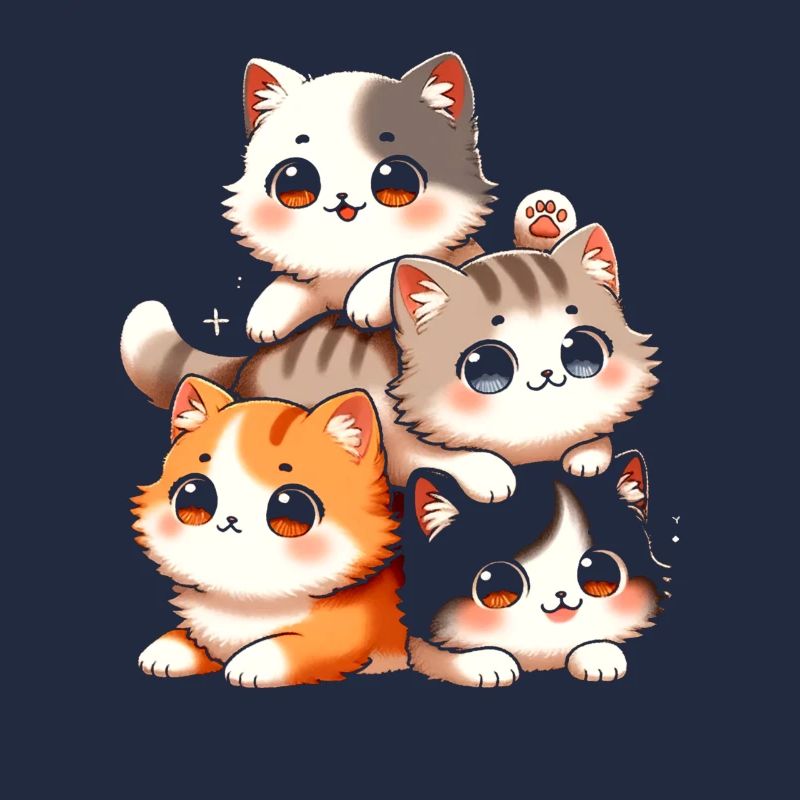 Stack of Kitty Cats Stack Kawaii Meowtain Anime