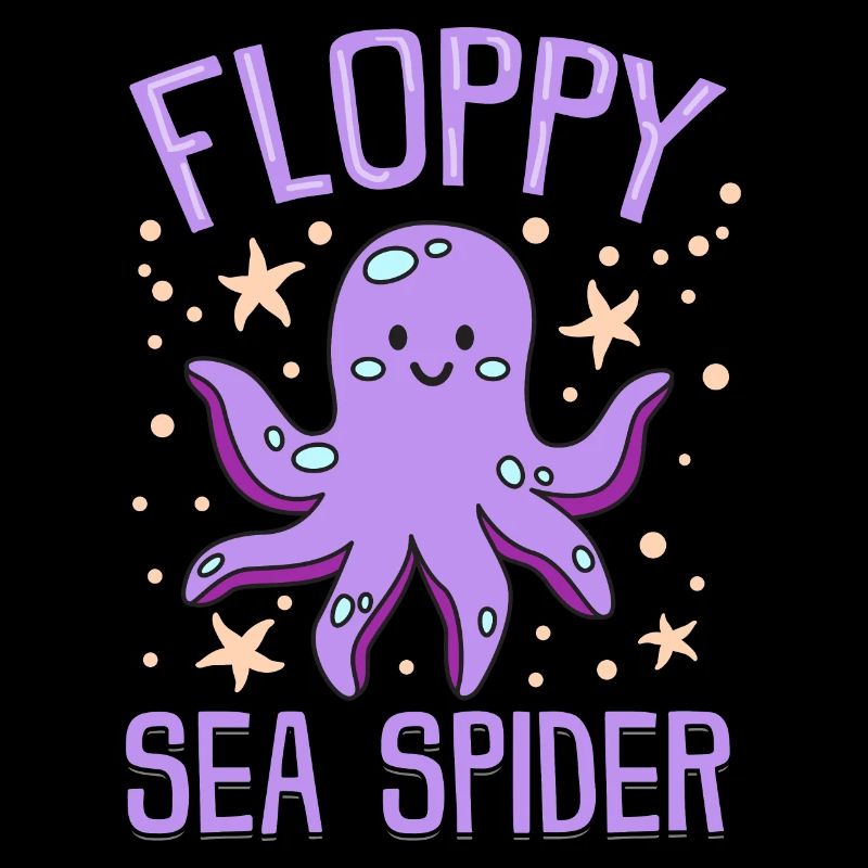 Funny Octopus Floppy Sea Spider Illustration for