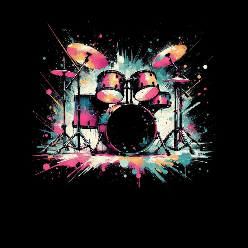 Buntes Abstraktes Drum Set Drummer Drumming