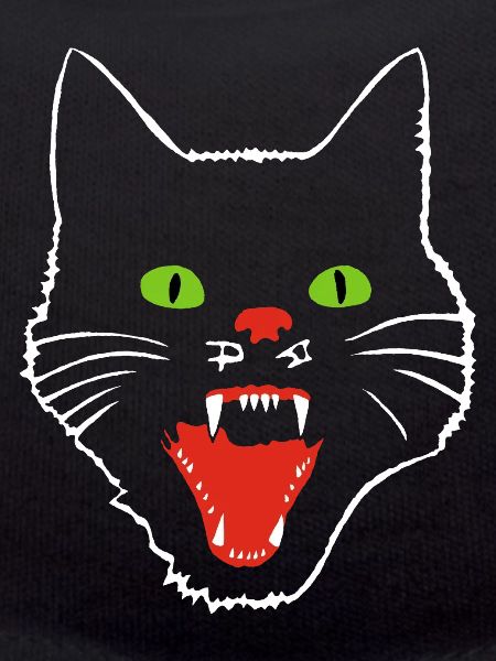 Terrifying cat with green eyes