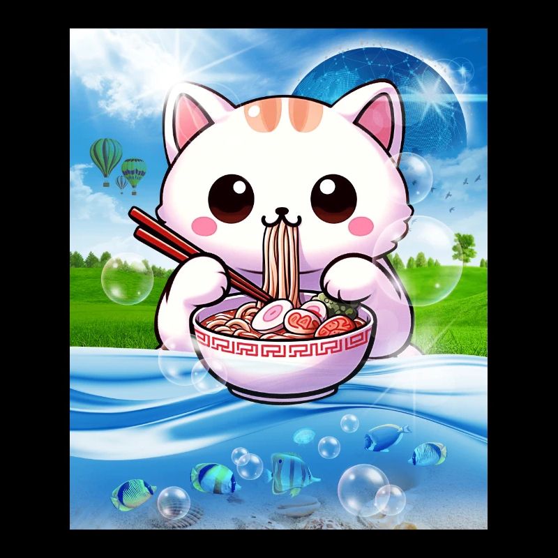 Frutiger Aero Aesthetic Tech Kawaii Ramen Katzenfi