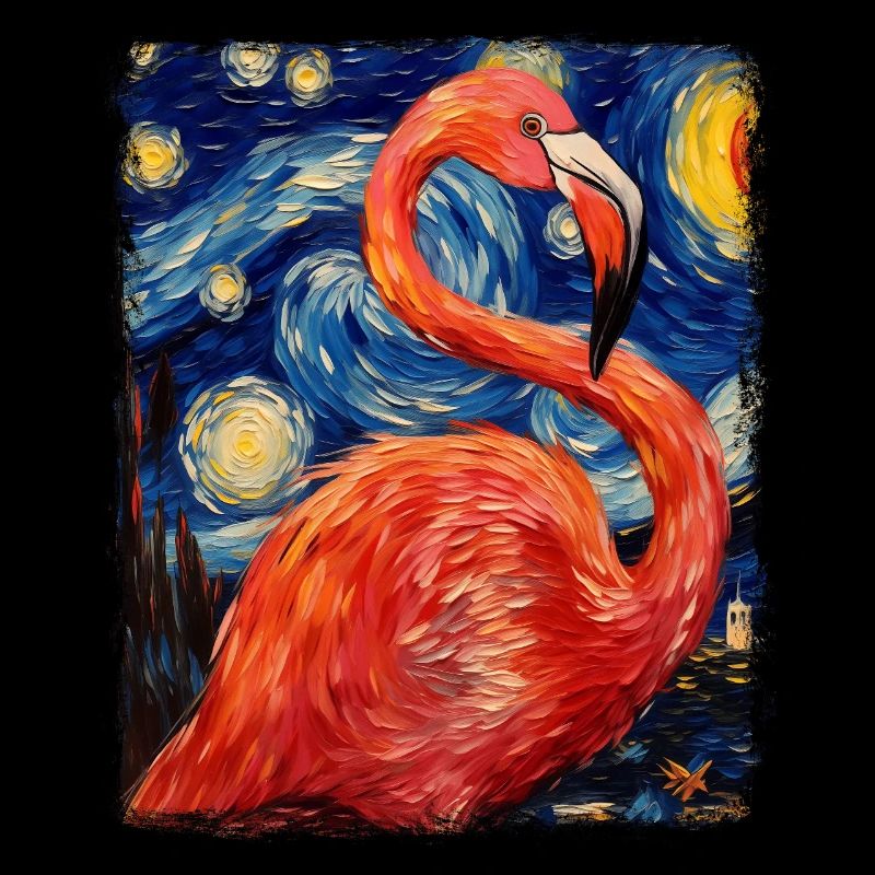 Flamingo Sternennacht Gemälde