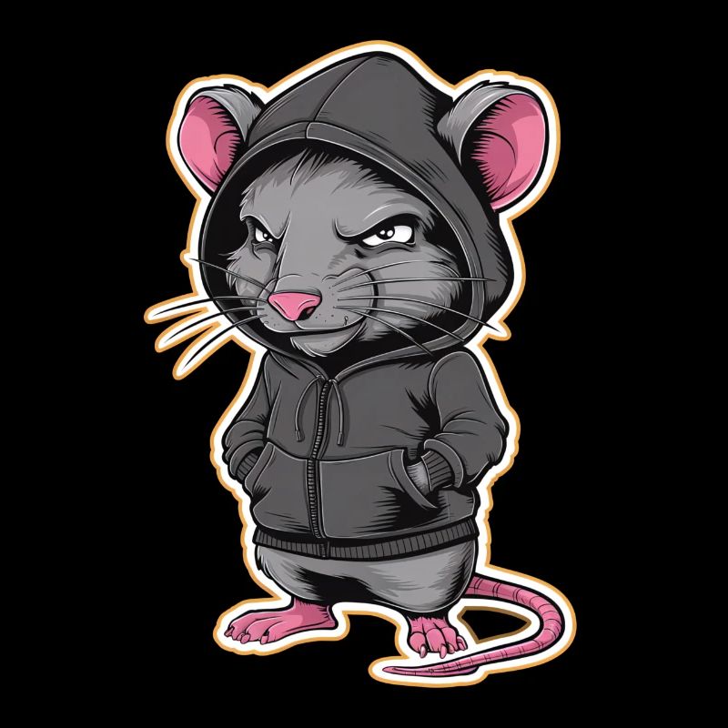 Rat cool dans un sweat à capuche élégant - Funny Animals