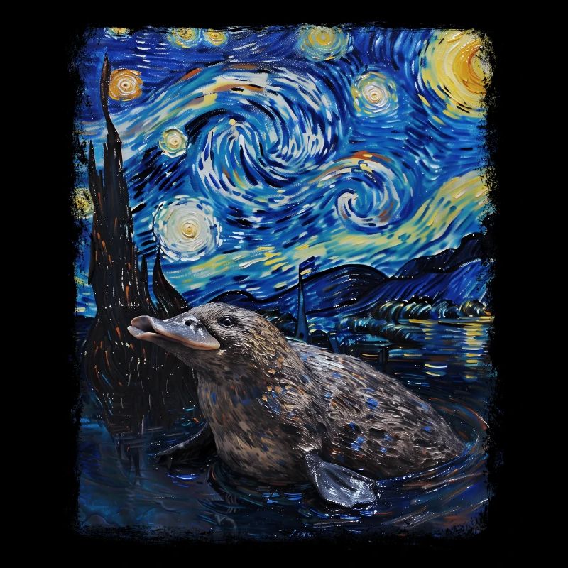 Schnabeltier Sternennacht Gemälde