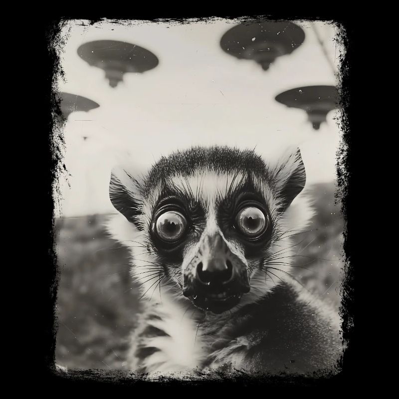 Lémurien Ringtail OVNI Alien Alien Selfie