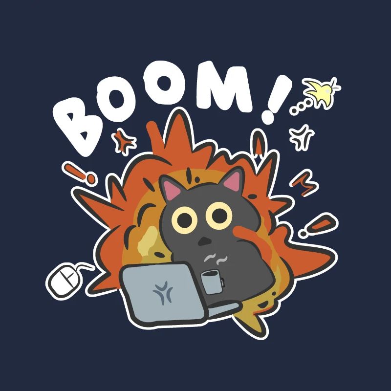 Adolescent Été Tendance Drôle Informatique Nerd Chat Boom