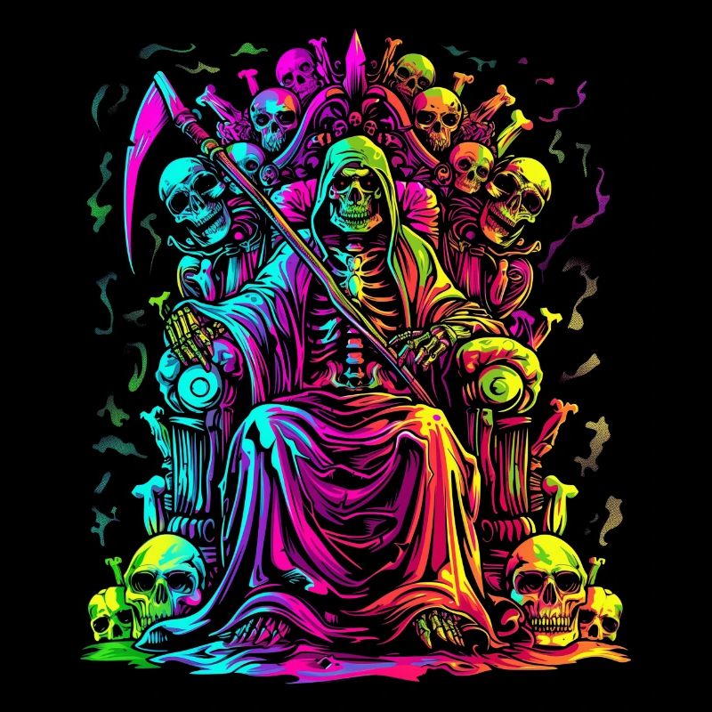 Sensenmann Der Totenschädel Popart