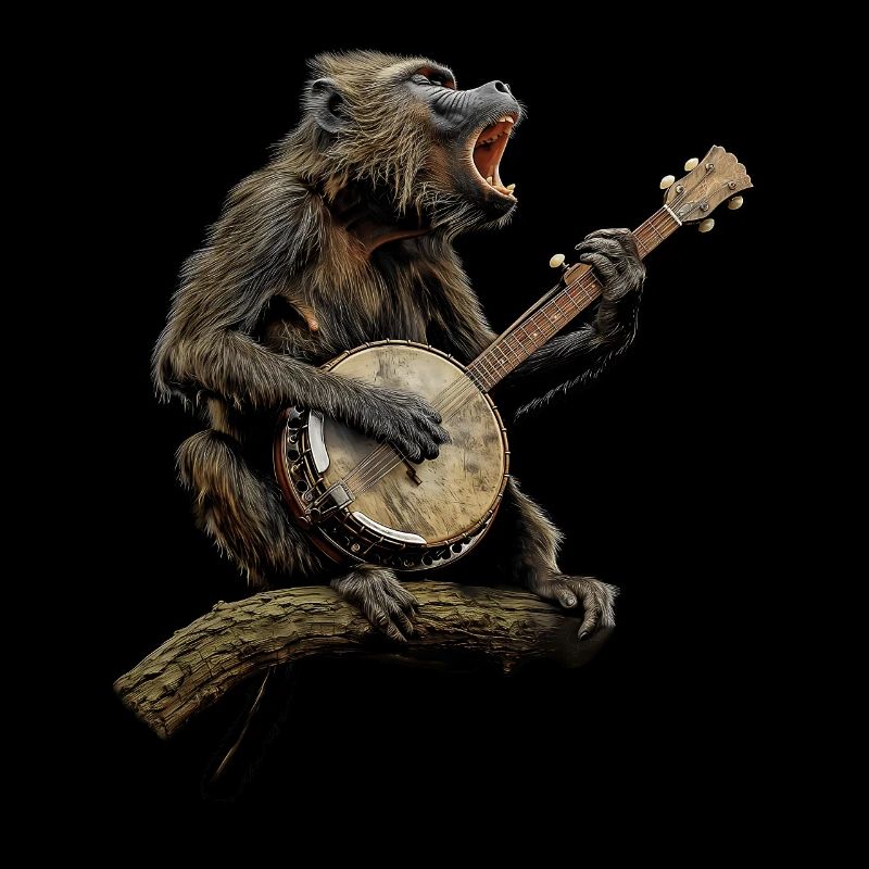 Baboon Monkey Bluegrass Banjo Spieler