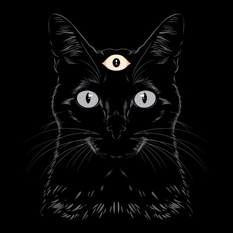 Weirdcore Aesthetics Black Cat Third Eye Hex
