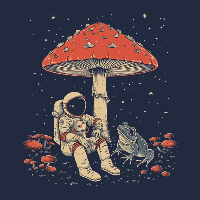 Cottagecore Aesthetic Astronaut Frog Mushroom Witc