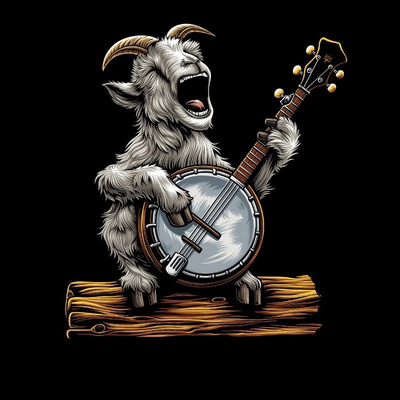Ziege Bauernhof Tier Bauer Bluegrass Banjo Spieler