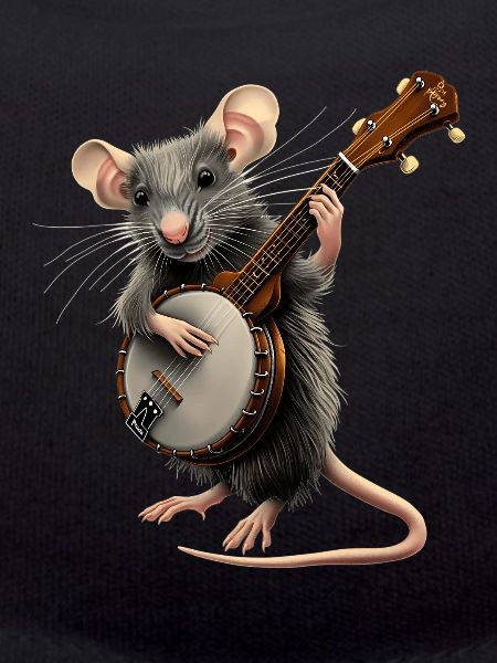 Rattenmaus Bluegrass Banjo Spieler