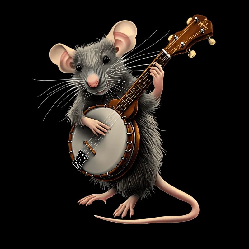 Rattenmaus Bluegrass Banjo Spieler