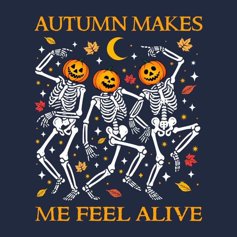 Funny Halloween Dancing Skeletons Autumn Fall Pun