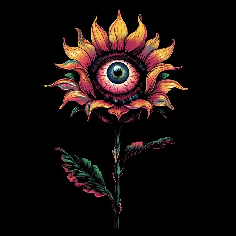 Esthétique Weirdcore Fleur Globe oculaire humain