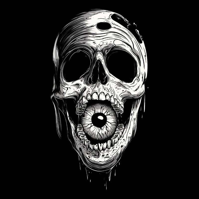 Esthétique Weirdcore Crâne Globe oculaire Creepy S