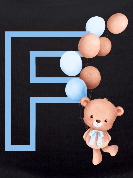 Letter f blue bear