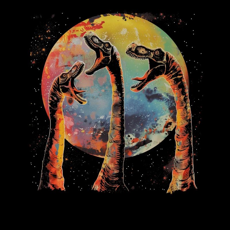 Brachiosaurus Dinosaur Howling Moon