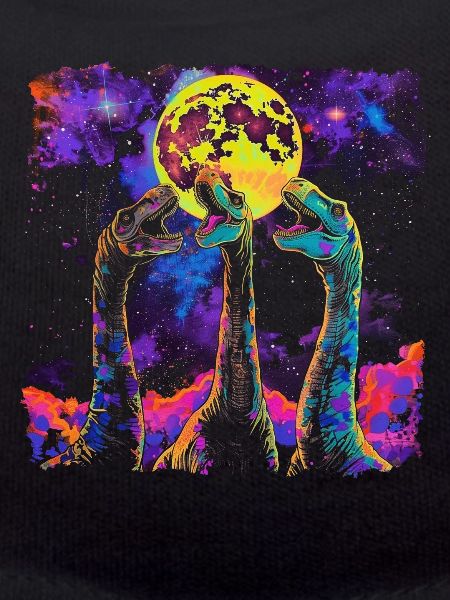 Brachiosaurus Dinosaur Howling Moon