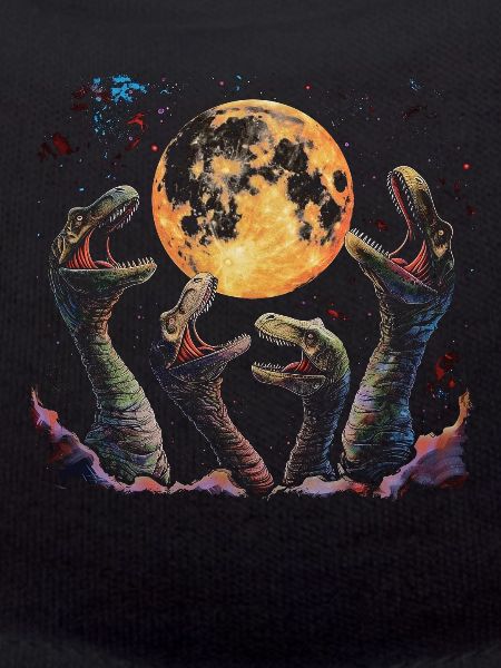 Brontosaurus Dinosaur Howling Moon