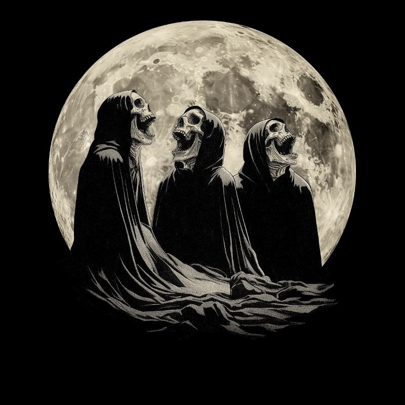 Sensenmann Der Tod Heulender Mond