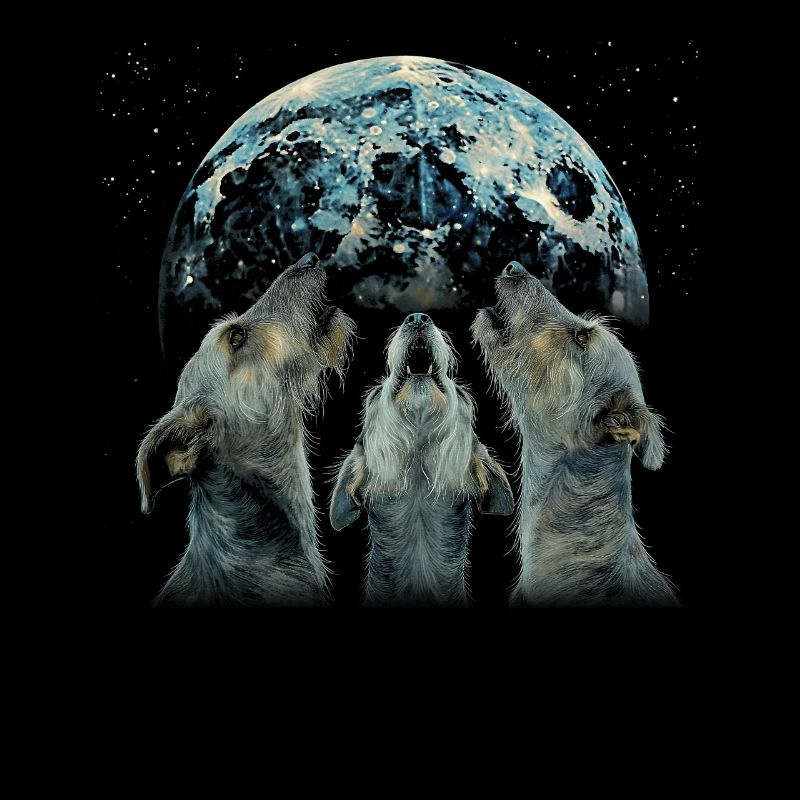 Irischer Wolfshund Hund Heulender Mond