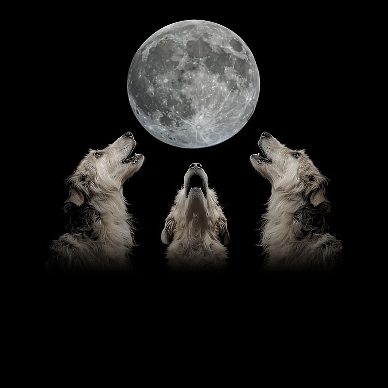 Irish Wolfhound Chien Howling Moon