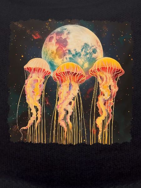 Jellyfish Ocean Howling Moon