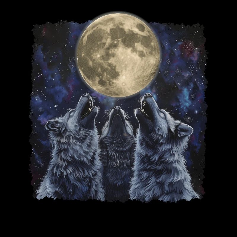 Keeshond Chien Lune Hurlante