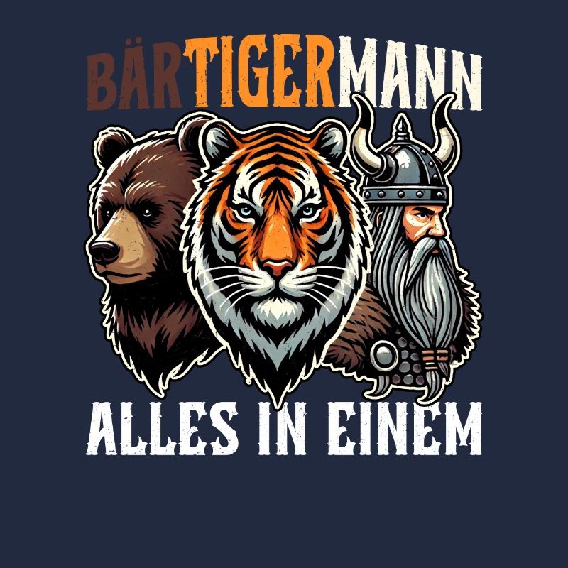 BEARDED MAN Viking Beard Man Tiger Funny