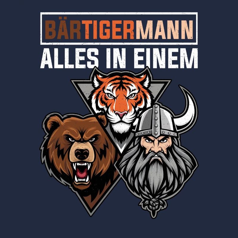 BEARDED MAN Viking Beard Man Tiger Funny