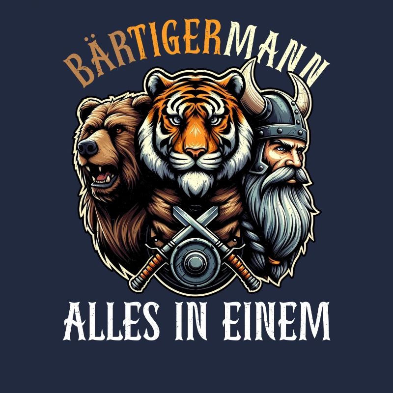 BEARDED MAN Viking Beard Man Tiger Funny