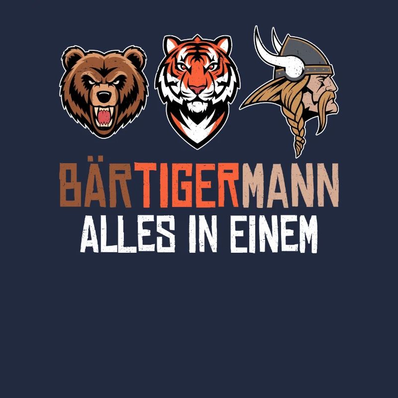 BÄRTIGERMANN Wikinger Bart Mann Tiger Lustige