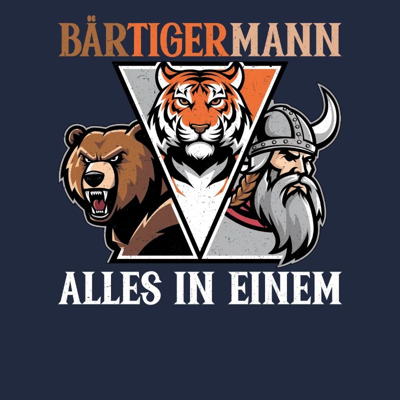 BEARDED MAN Viking Beard Man Tiger Funny