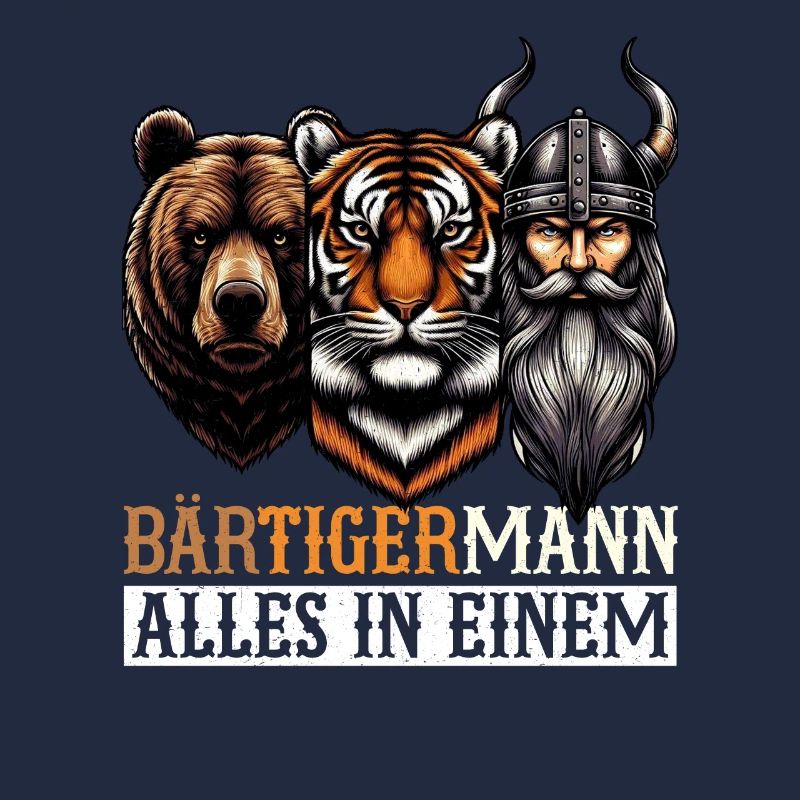 BÄRTIGERMANN Wikinger Bart Mann Tiger Lustige