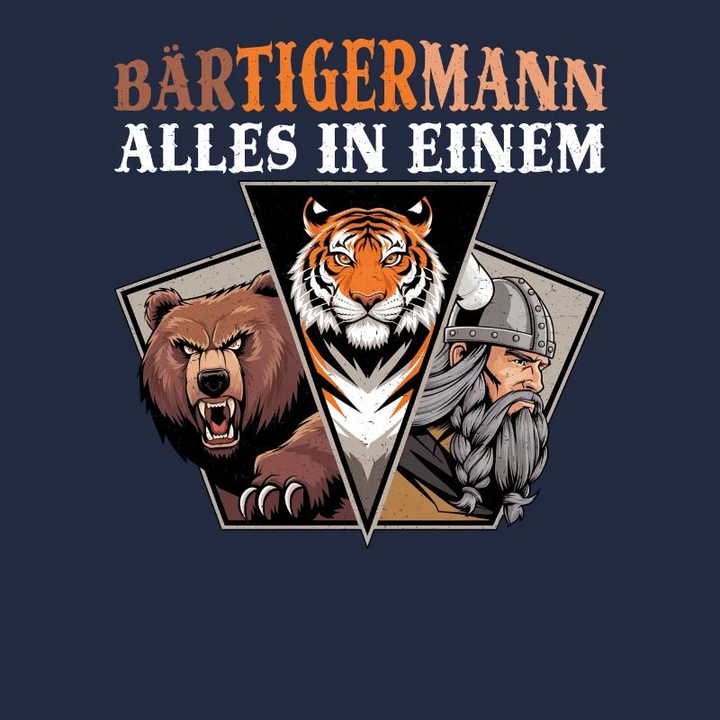 BÄRTIGERMANN Wikinger Bart Mann Tiger Lustige