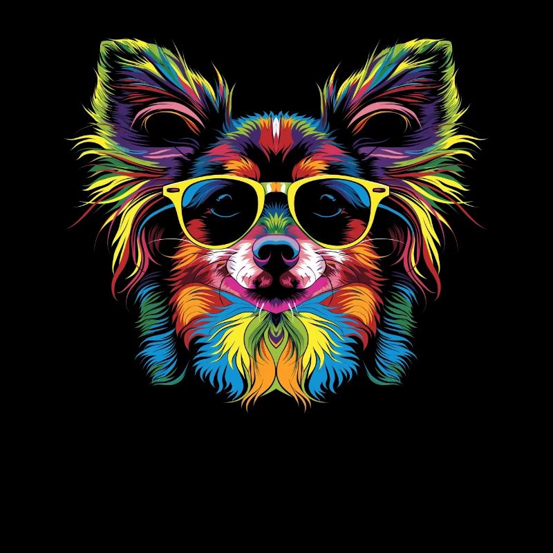 Papillon Dog Sunglasses Popart