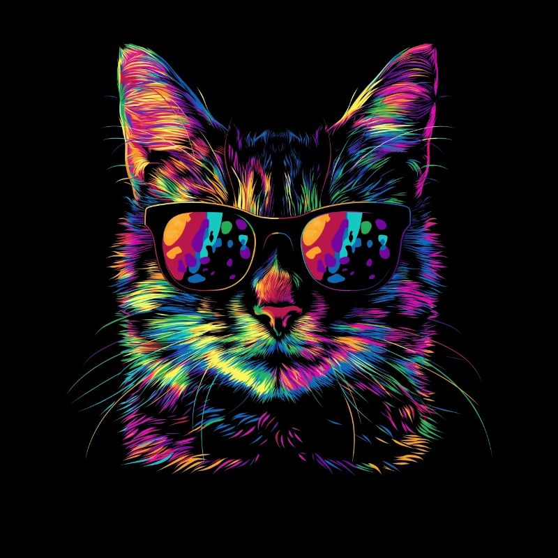 Chat tigré Lunettes de soleil chat orange Popart