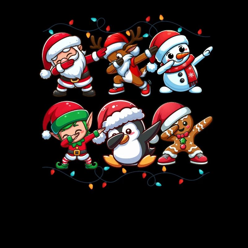Dabbing Père Noël Elfe Équipe de Noël Garçons Filles