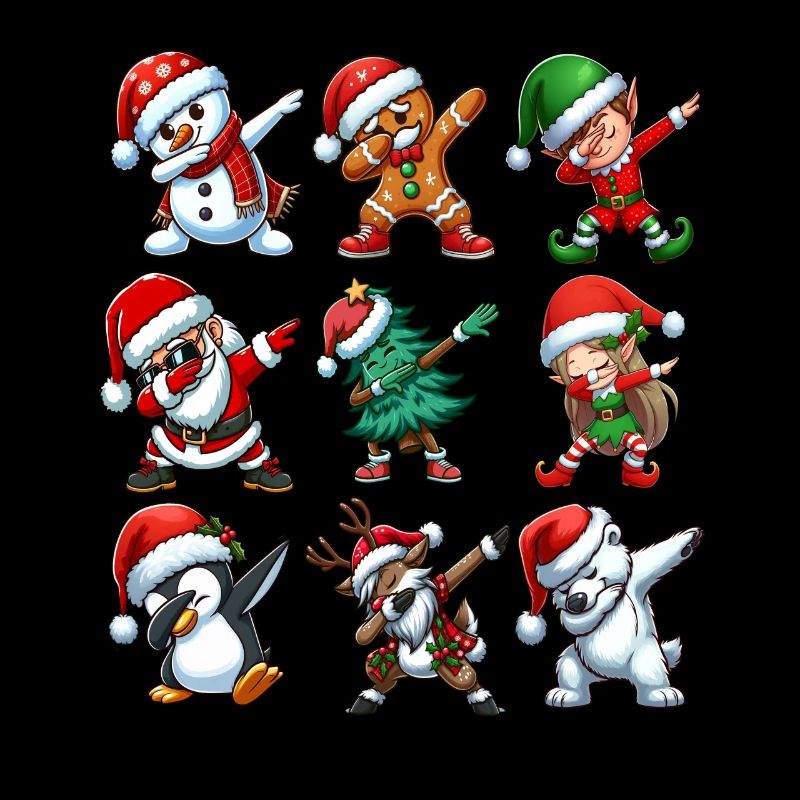 Dabbing Santa Elf Christmas Dance Squad Trendy
