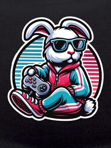 Lässiger Gamer-Hase Mit Controller