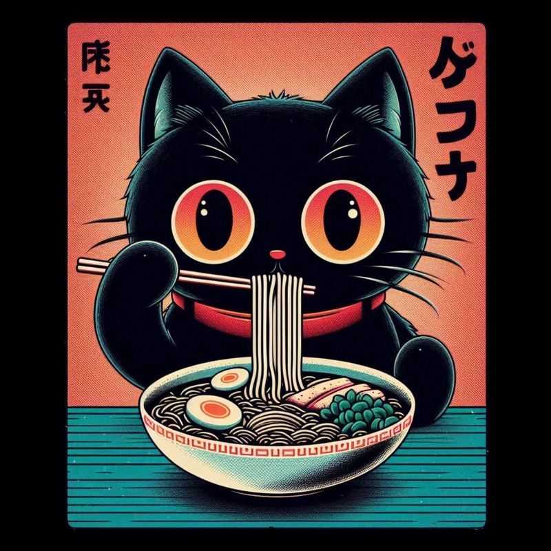 Cat Ramen Nudel Anime Japanische Katze Kätzchen