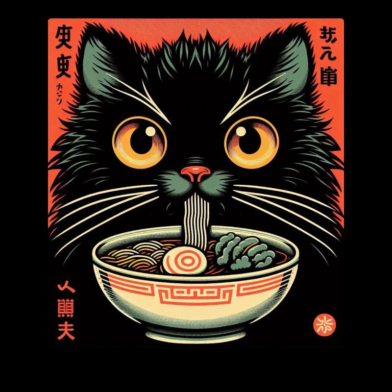 Cat Ramen Nudel Anime Japanische Katze Kätzchen
