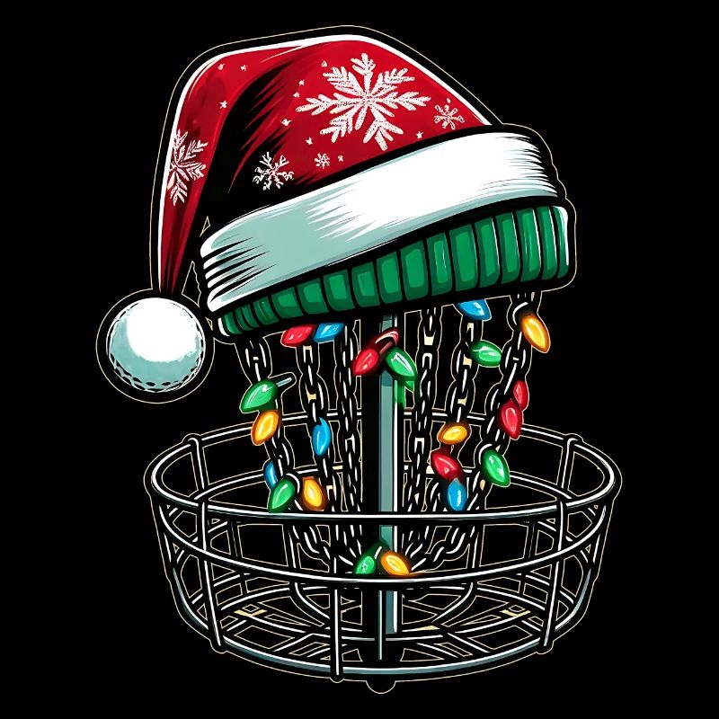 Disc Golf Disc Golfing Disc Golfer Chapeau de Père Noël