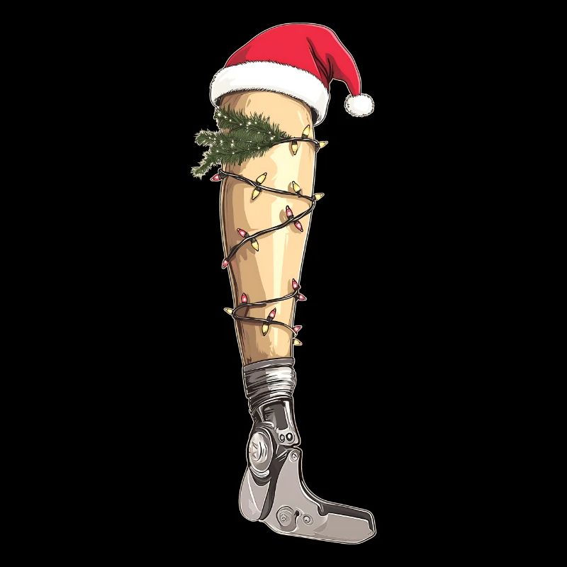Beinprothese Amputierter Amputierter Weihnachtshut
