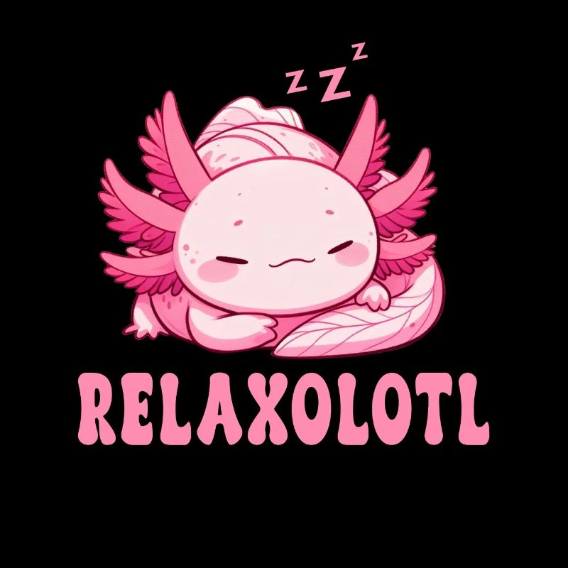 Relaxolotl Axolotl Late Riser Sleeping Chilling