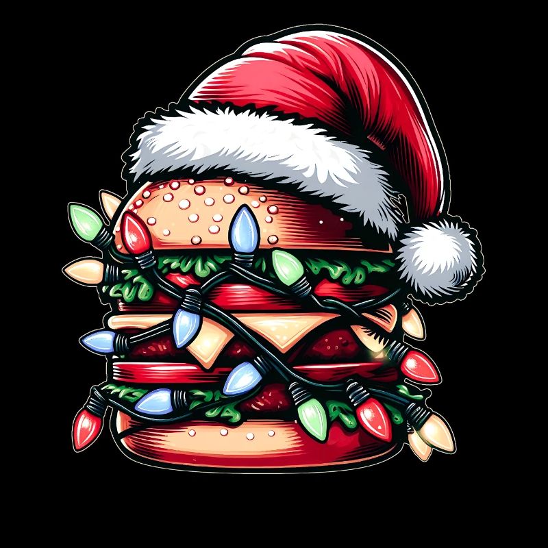 Burger Hamburger Weihnachtsmütze Xmas
